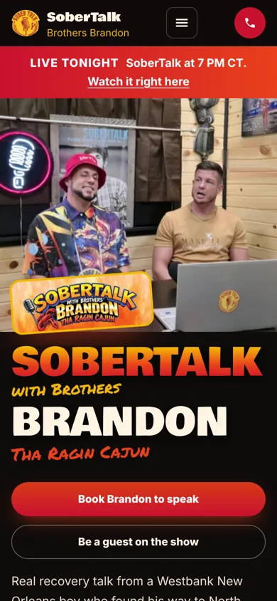 SoberTalk website on a phone